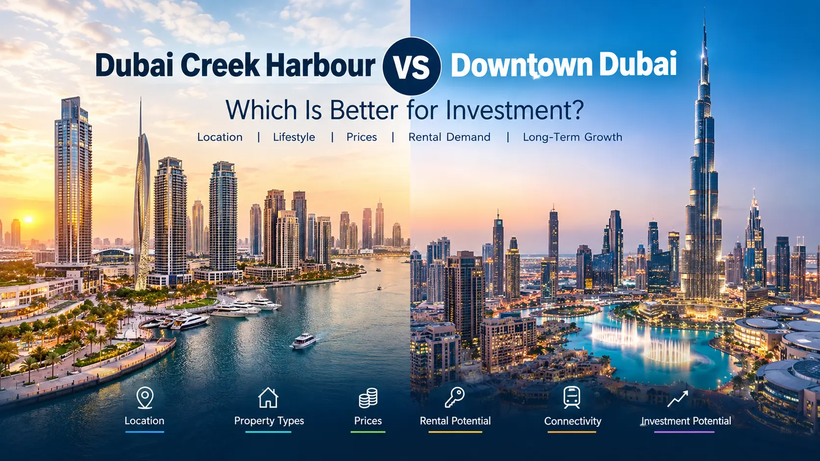 Creek Harbour vs Downtown Dubai comparison for property investors