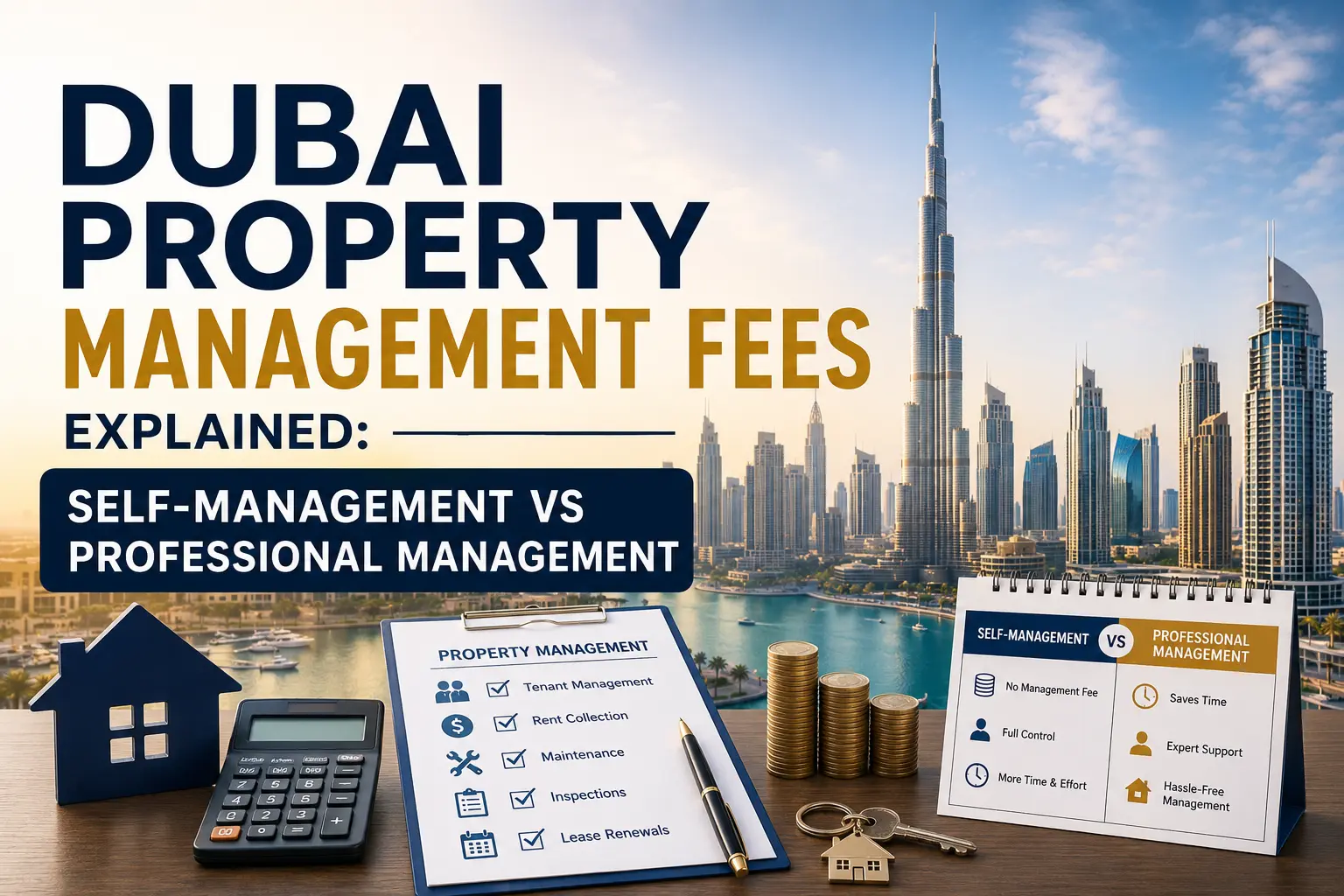 Dubai property management fees guide showing rental property costs and management services