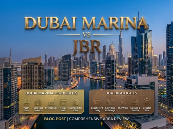 Dubai Marina vs JBR property investment comparison in Dubai