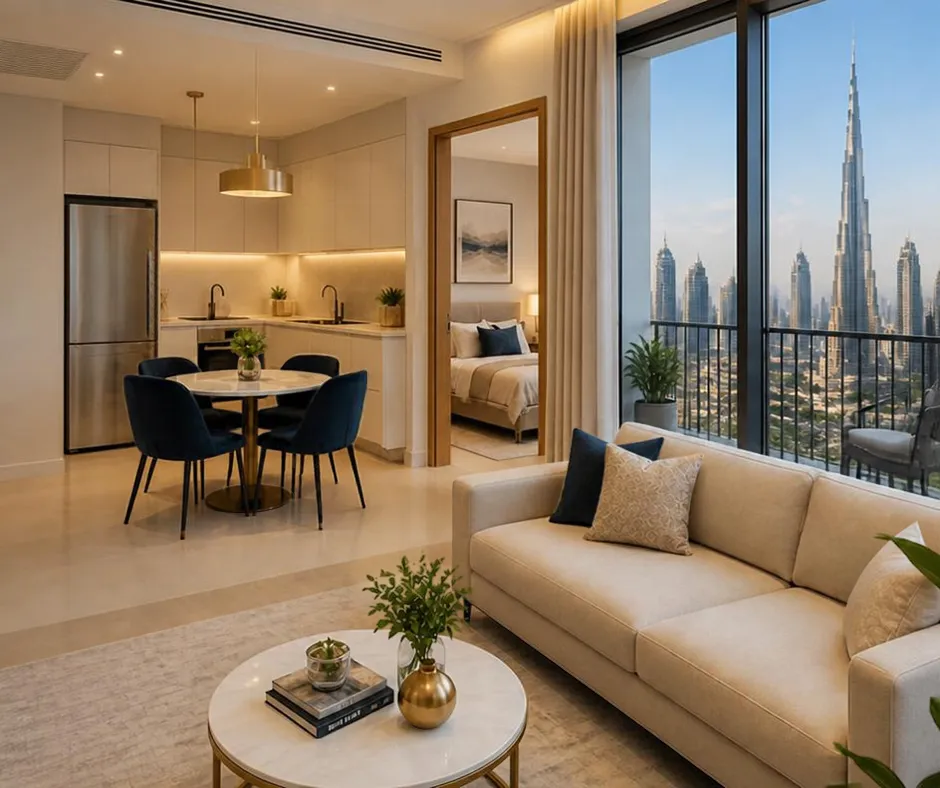 Modern 1 BHK apartment in Dubai for Indian homebuyers and investors