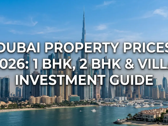 1 BHK in Dubai, 2 BHK in Dubai and villa in Dubai with average property prices, rental income and investment potential in 2026